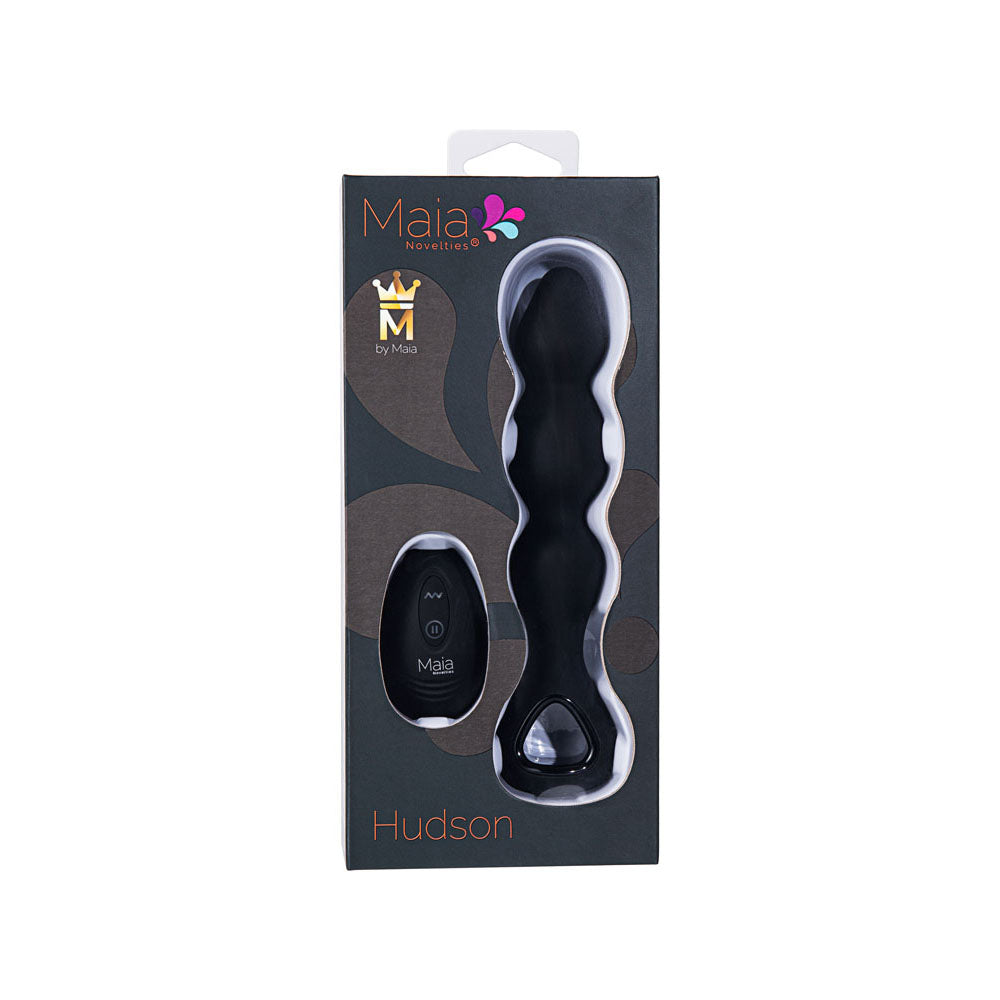 Maia HUDSON - Black 19 cm USB Rechargeable Anal Vibrator with Wireless Remote Maia Toys