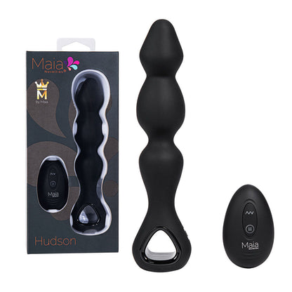Maia HUDSON - Black 19 cm USB Rechargeable Anal Vibrator with Wireless Remote Maia Toys