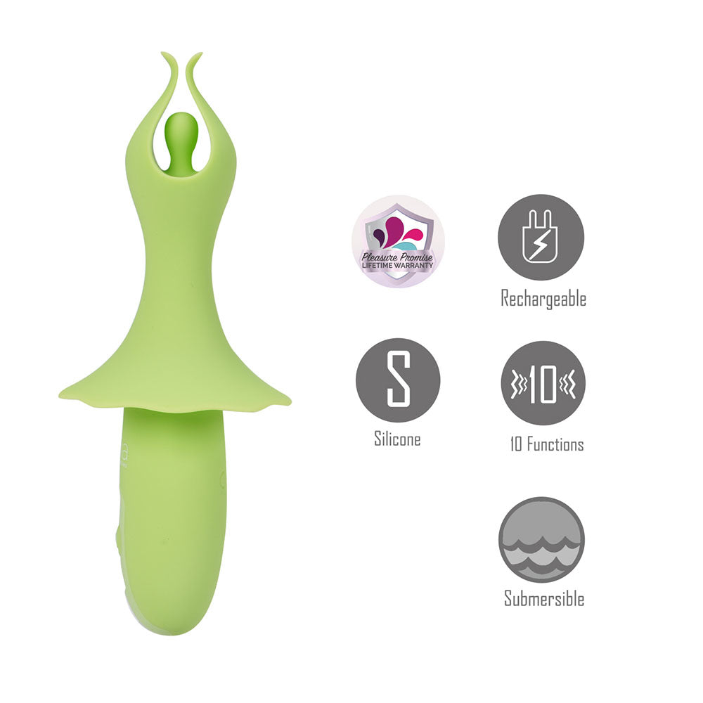 Maia SIENNA - Green - Green 15.2 cm USB Rechargeable Fluttering Bullet Maia Toys