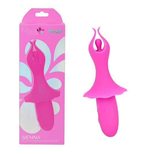Maia SIENNA - Pink - Pink 15.2 cm USB Rechargeable Fluttering Bullet Maia Toys