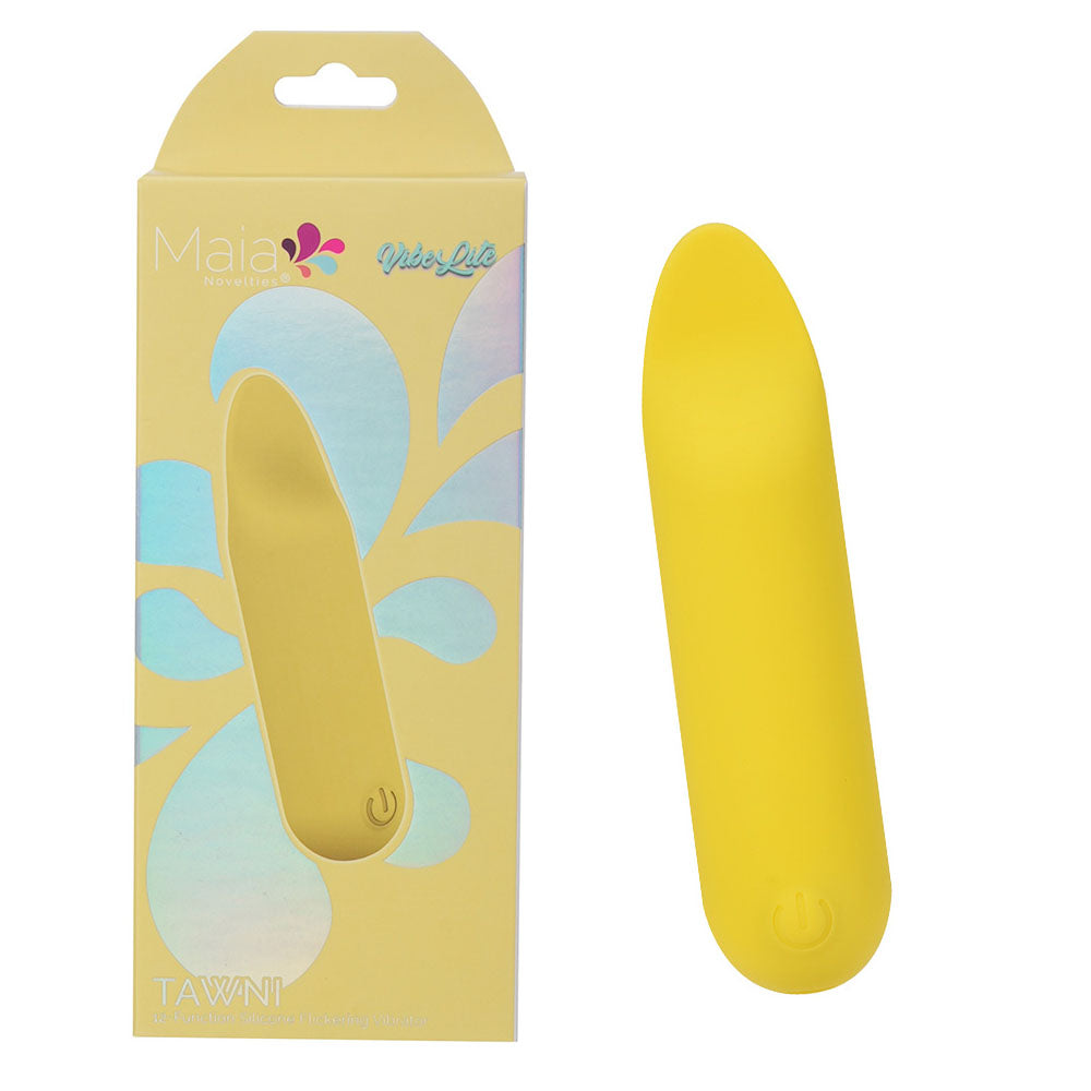 Maia TAWNI - Yellow - Yellow 9 cm USB Rechargeable Bullet with Flickering Tip Yellow - Club X