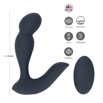 Maia COLTON - Black - Black USB Rechargeable Vibrating Prostate Massager with Wireless Remote Maia Toys
