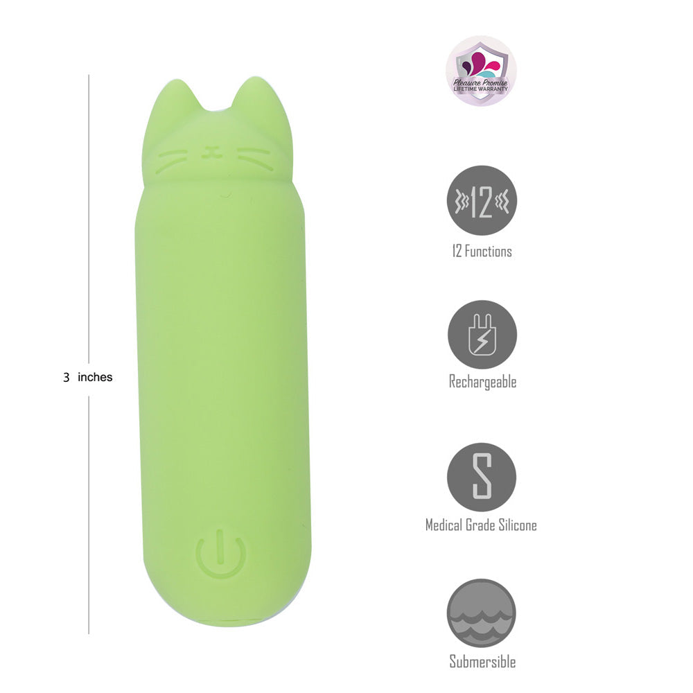 Maia ALLIE - Green 7.6 cm USB Rechargeable Vibrating Bullet Maia Toys