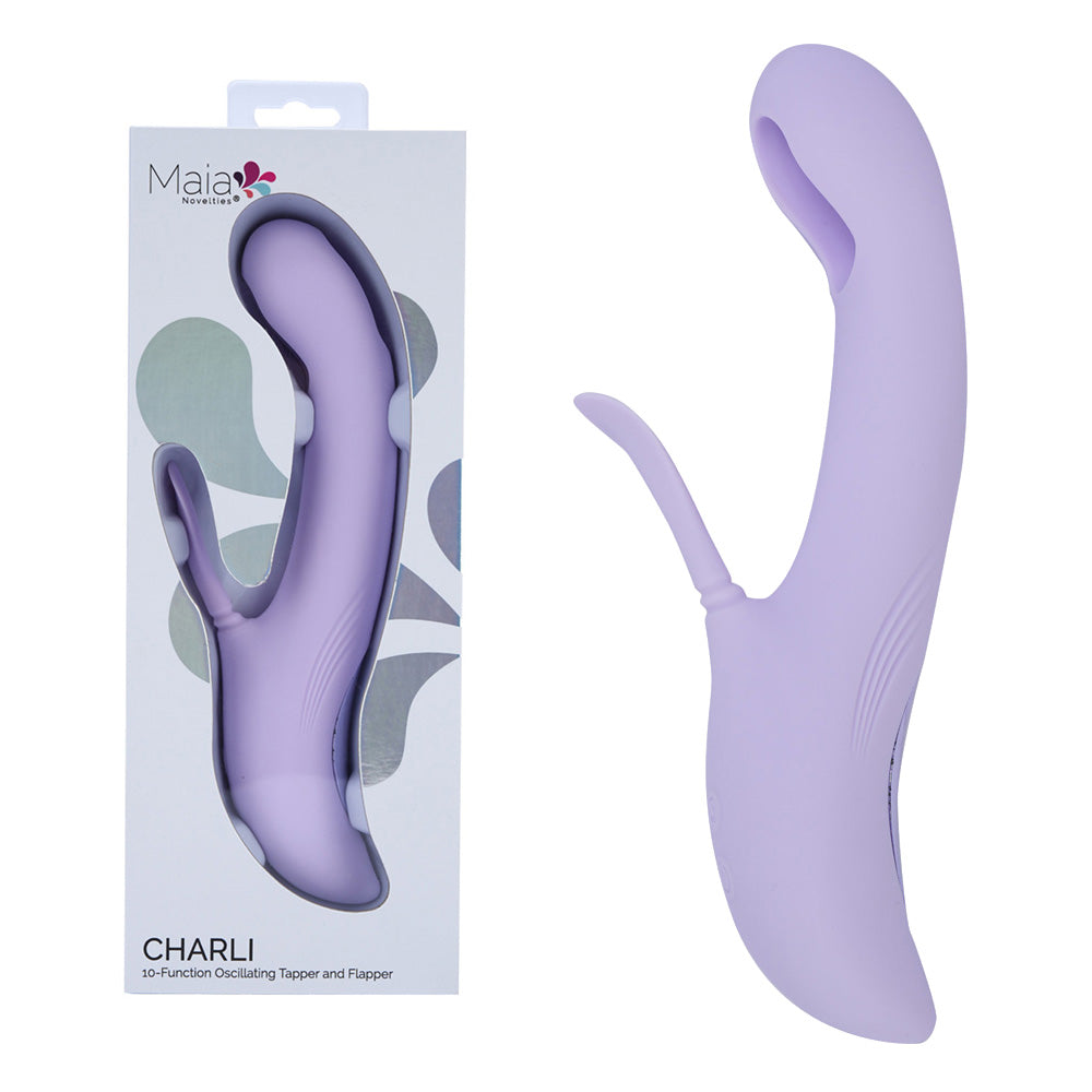 Maia CHARLI - Lavender 22.9 cm USB Rechargeable Flapping & Tapping Rabbit Vibrator Maia Toys
