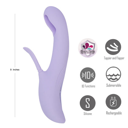 Maia CHARLI - Lavender 22.9 cm USB Rechargeable Flapping & Tapping Rabbit Vibrator Maia Toys