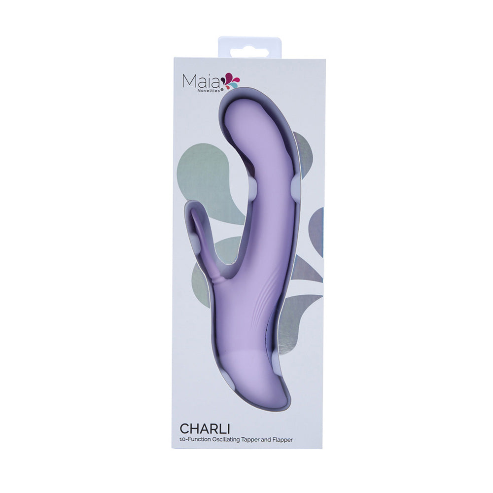 Maia CHARLI - Lavender 22.9 cm USB Rechargeable Flapping & Tapping Rabbit Vibrator Maia Toys