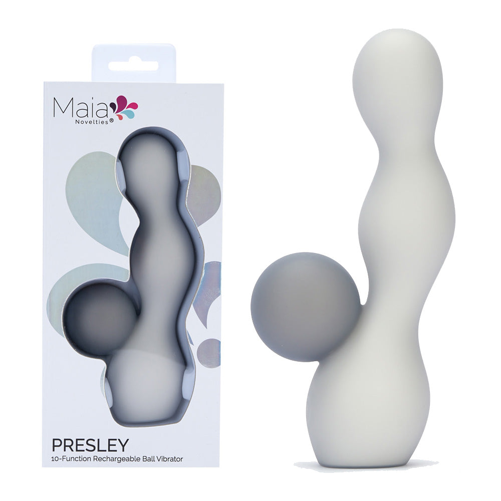 Maia PRESLEY - Grey 15.2 cm USB Rechargeable Rabbit Vibrator Maia Toys