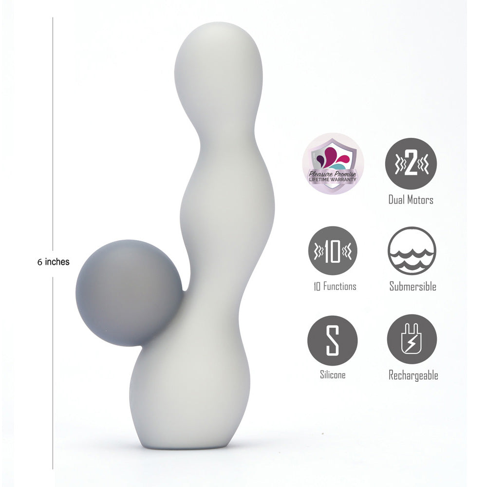 Maia PRESLEY - Grey 15.2 cm USB Rechargeable Rabbit Vibrator Maia Toys
