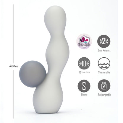 Maia PRESLEY - Grey 15.2 cm USB Rechargeable Rabbit Vibrator Maia Toys