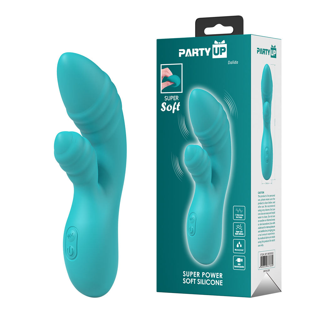 Party Up DALIDA - Teal - Teal 16.2 cm USB Rechargeable Rabbit Vibrator Party Up