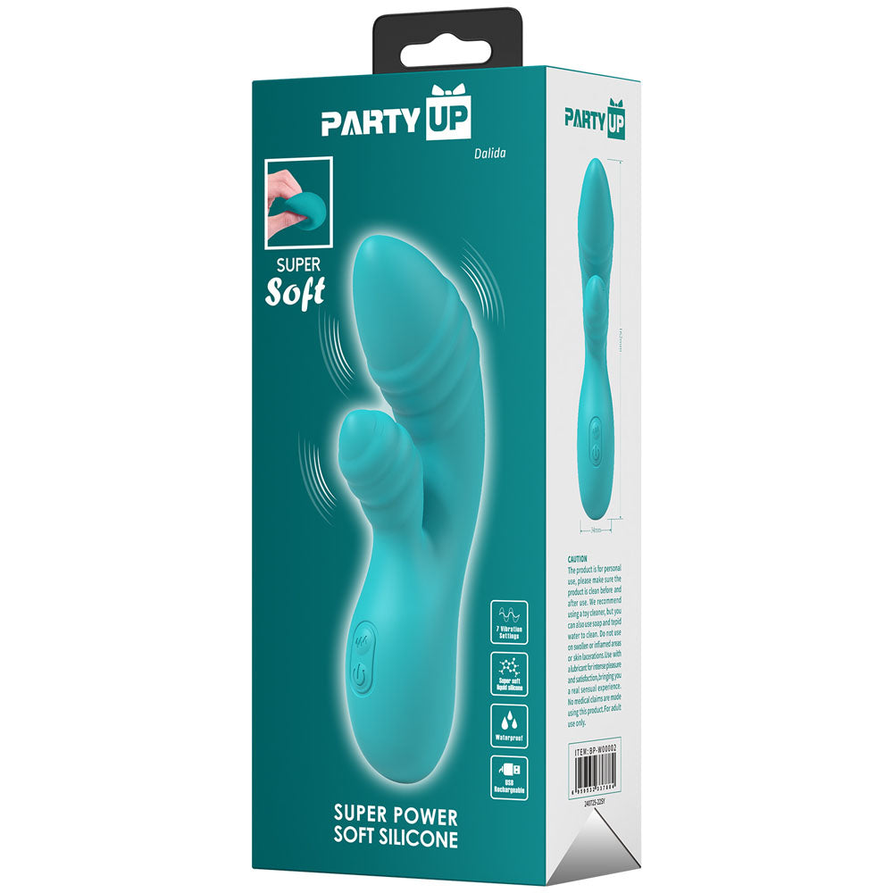 Party Up DALIDA - Teal - Teal 16.2 cm USB Rechargeable Rabbit Vibrator Party Up