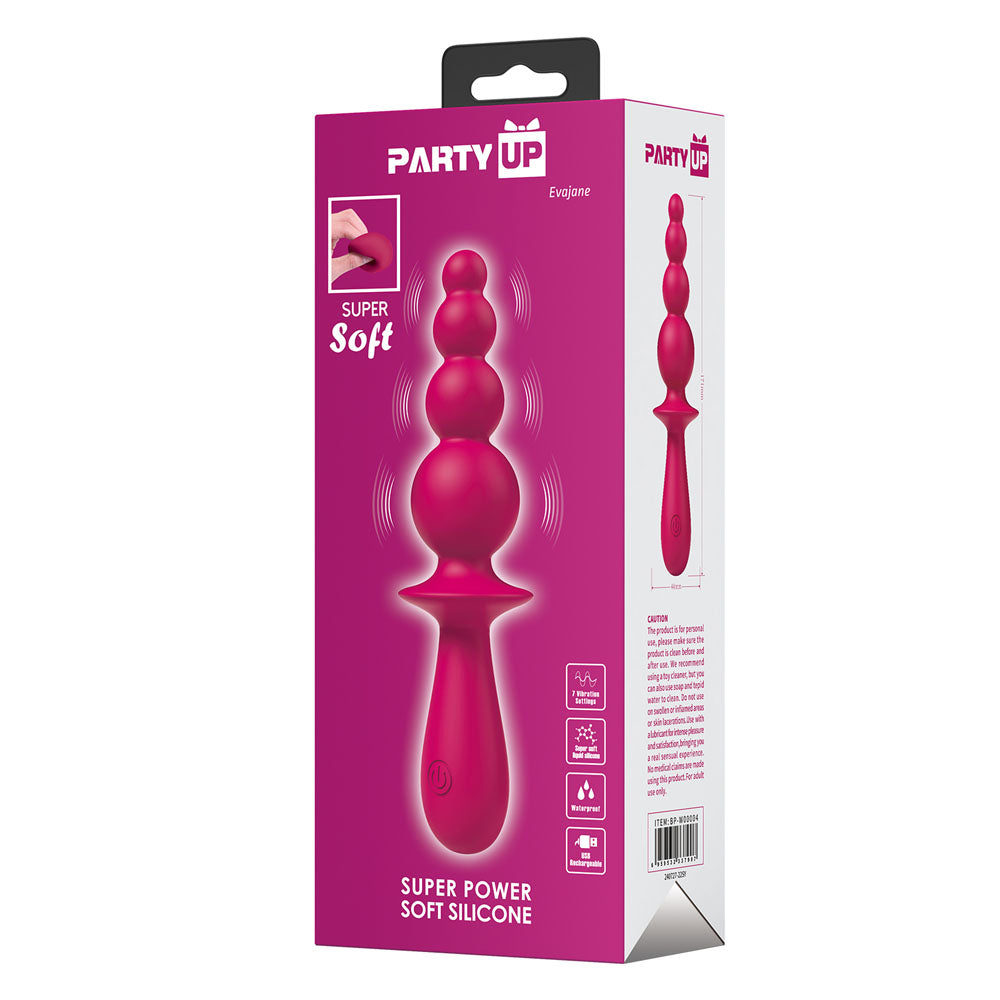 Party Up EVAJANE - Pink - Pink 17.1 cm USB Rechargeable Beaded Vibrator Party Up