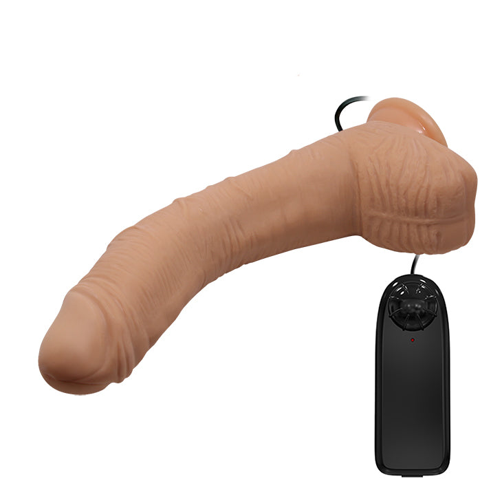 Beautiful Encounter Vibrating Alex 11'' G-Spot Curved with Suction Base Dildo - Club X