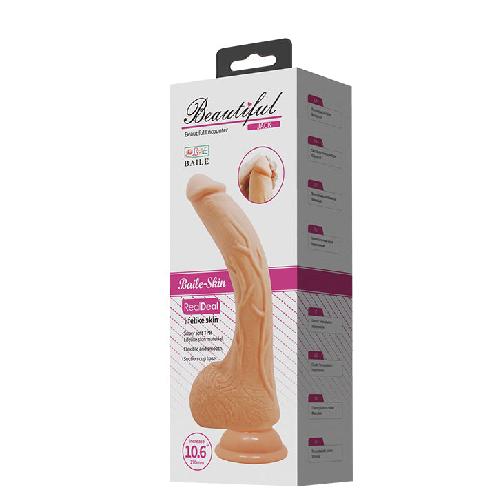 Beautiful Encounter Jack 10.6'' G-Spot Curved with Suction Base Dildo - Club X