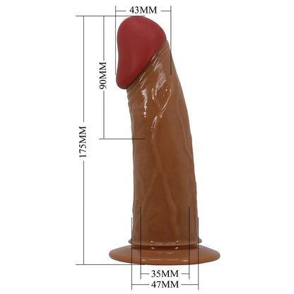Party Up NELSON Vibrating Strap-On - Brown 17.5 cm Vibrating Hollow Strap-On Party Up