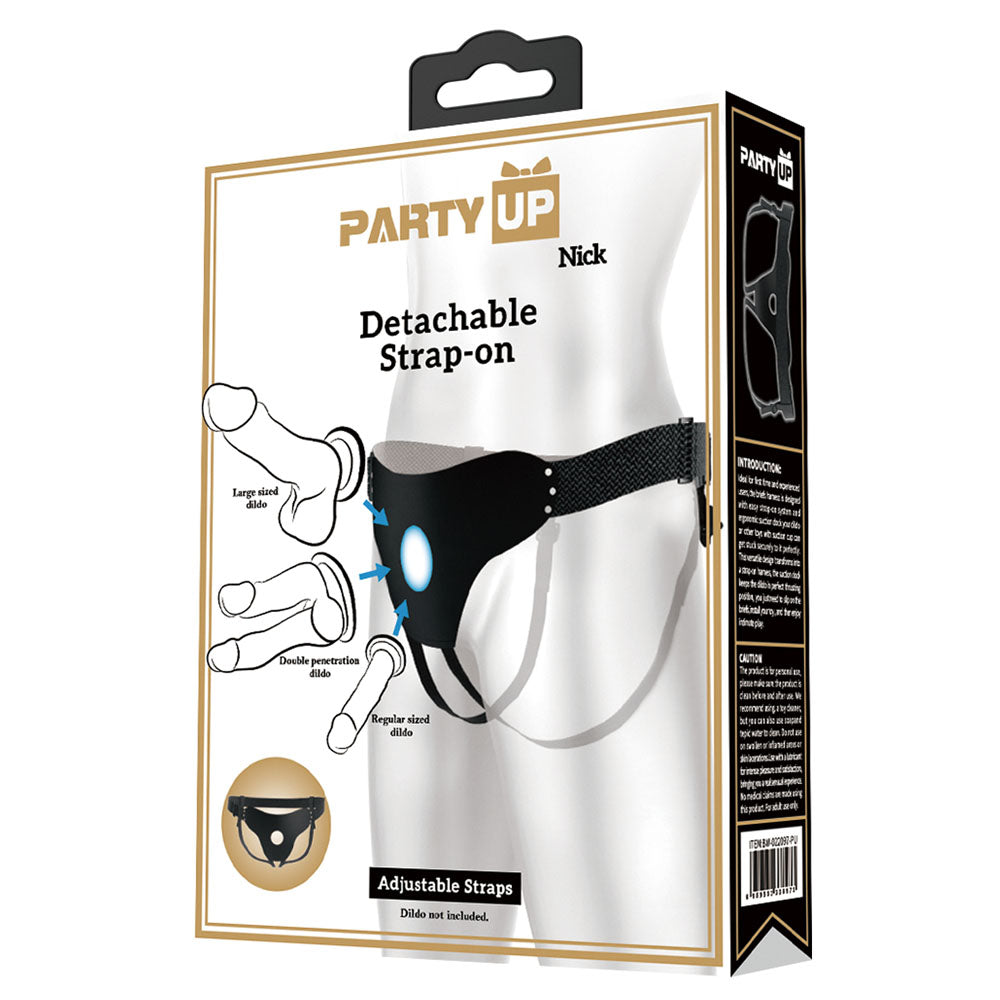 Party Up NICK Strap-On Harness - Black Adjustable Strap-On Harness (No Probe Included) Party Up