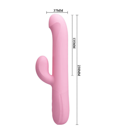 Party Up DEAN Wavy Rotation Vibe - Pink - Pink 23.8 cm USB Rechargeable Rotating Rabbit Vibrator Party Up