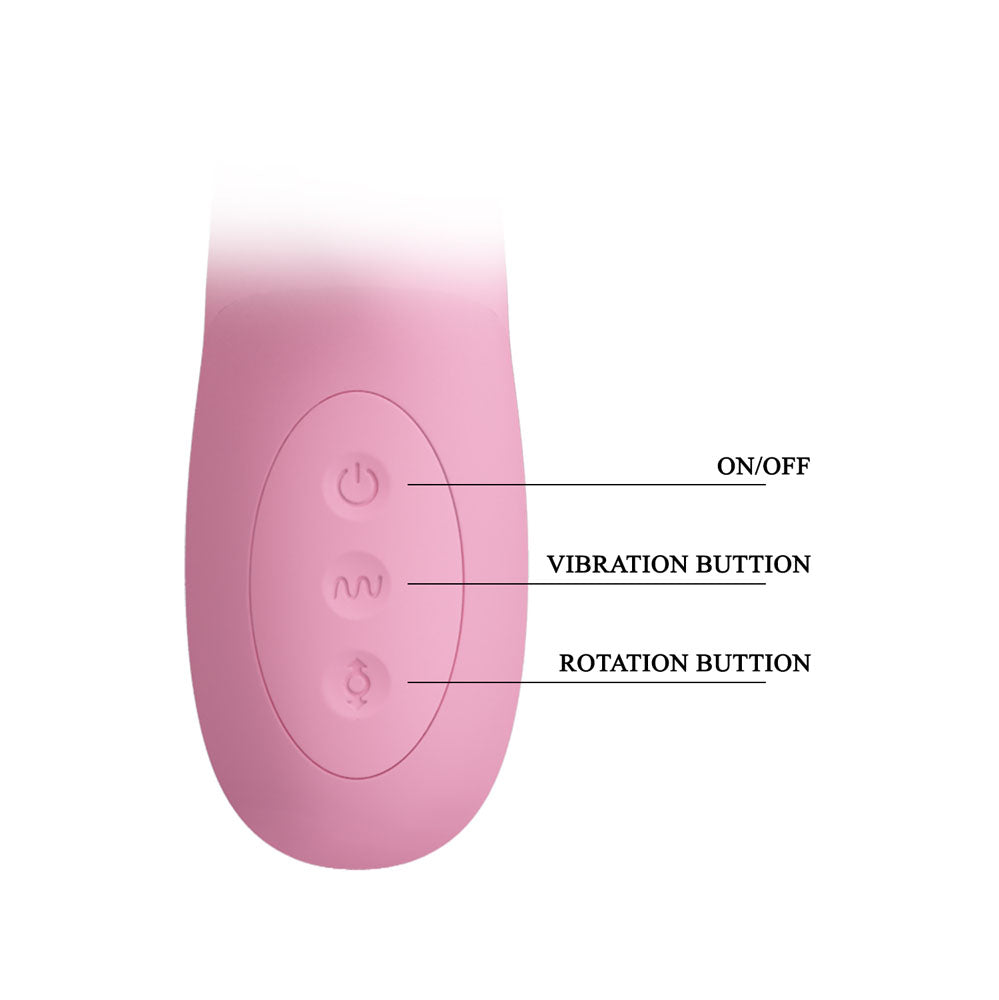 Party Up DEAN Wavy Rotation Vibe - Pink - Pink 23.8 cm USB Rechargeable Rotating Rabbit Vibrator Party Up