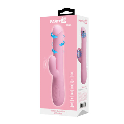 Party Up DEAN Wavy Rotation Vibe - Pink - Pink 23.8 cm USB Rechargeable Rotating Rabbit Vibrator Party Up