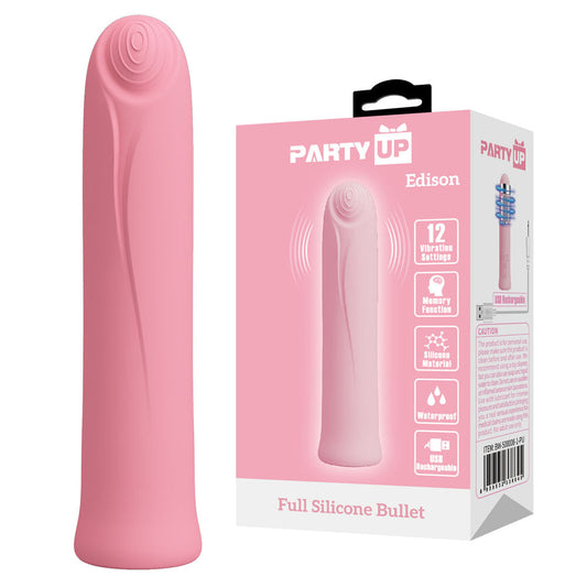 Party Up EDISON Bullet - Pink - Pink 10.3 cm USB Rechargeable Bullet Party Up