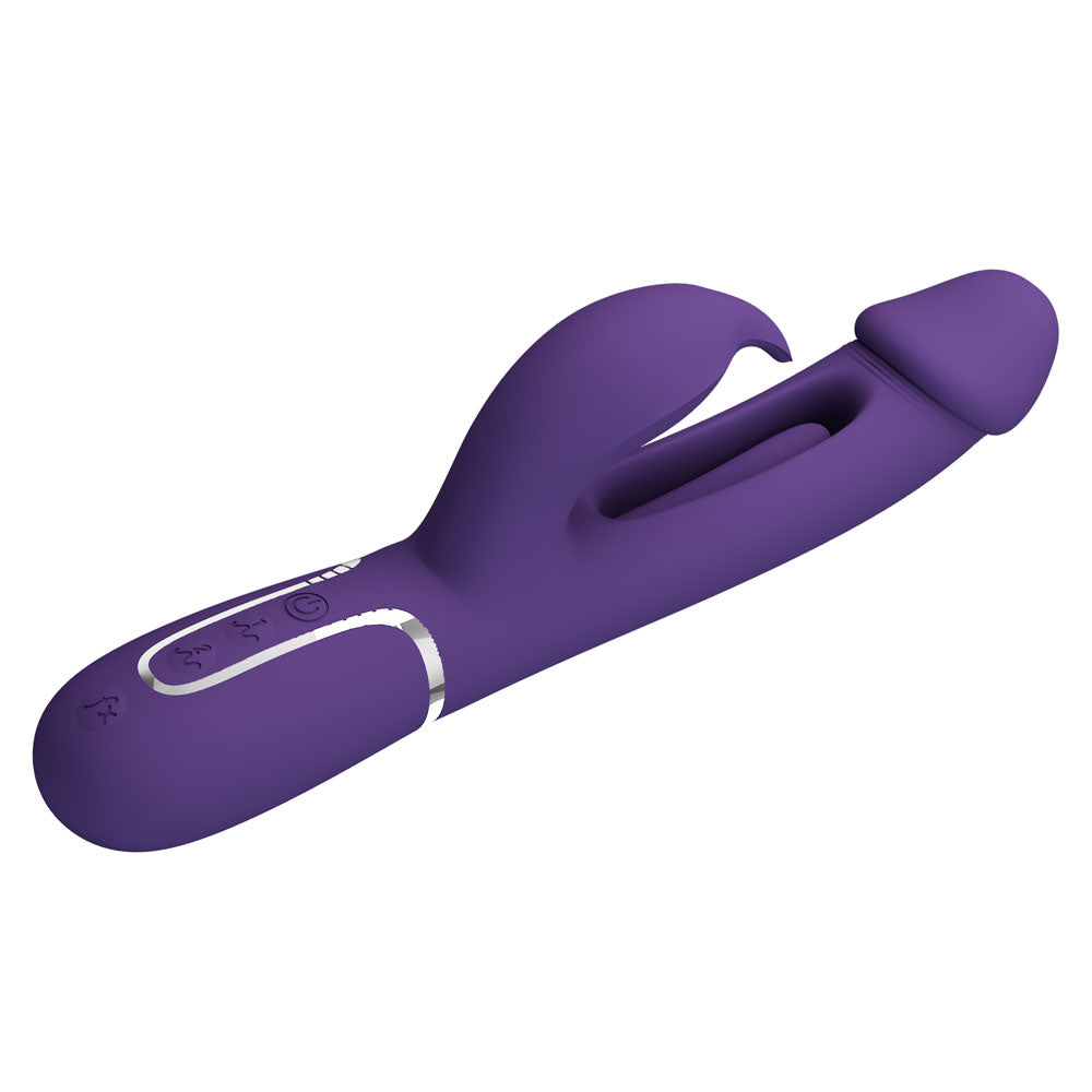 Party Up DAVID Swinging Vibe - Purple - Purple 23.2 cm USB Rechargeable Rabbit Vibrator with Flicking Arm Party Up