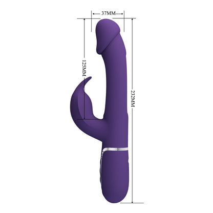 Party Up DAVID Swinging Vibe - Purple - Purple 23.2 cm USB Rechargeable Rabbit Vibrator with Flicking Arm Party Up
