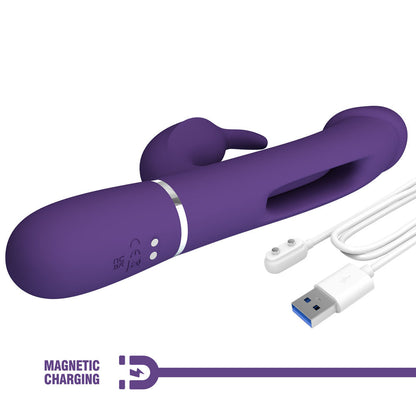 Party Up DAVID Swinging Vibe - Purple - Purple 23.2 cm USB Rechargeable Rabbit Vibrator with Flicking Arm Party Up