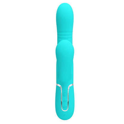 Party Up PAUL Rolling Beads Vibrator - Teal - Teal 22.6 cm USB Rechargeable Thrusting Rabbit Vibrator Party Up
