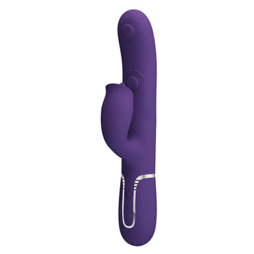 Party Up ALAN Dual Motor Vibrator - Purple - Purple 22.8 cm USB Rechargeable Vibrator with Licking Clit Stimulator and Thumping Shaft Party Up