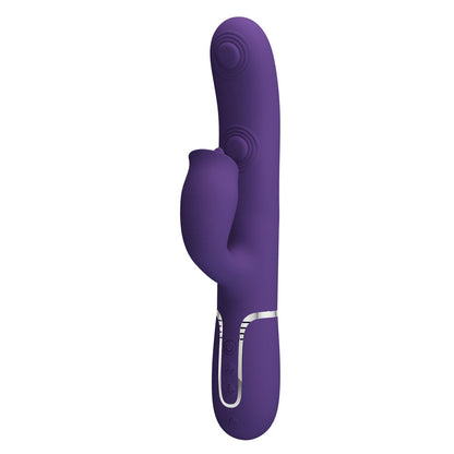 Party Up ALAN Dual Motor Vibrator - Purple - Purple 22.8 cm USB Rechargeable Vibrator with Licking Clit Stimulator and Thumping Shaft Party Up