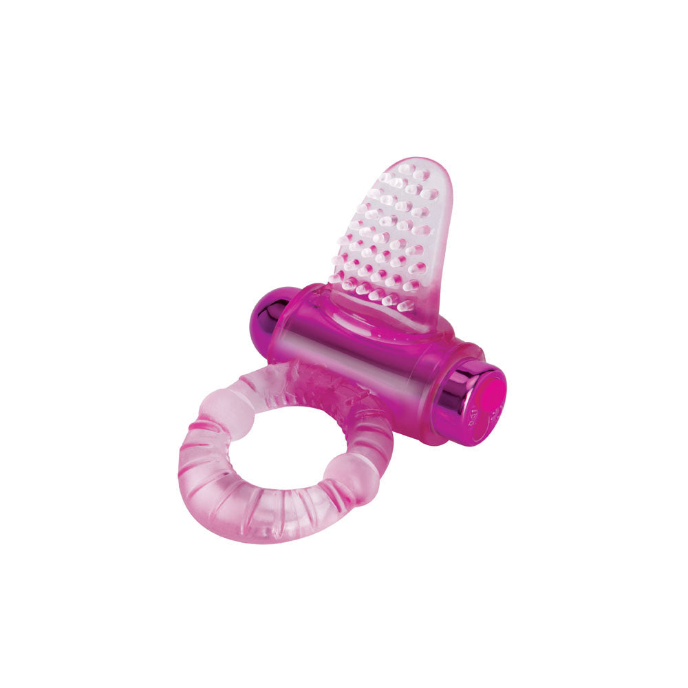 Bodywand Rechargeable Lick It Pleasure Ring - Pink USB Rechargeable Vibrating Cock Ring Bodywand