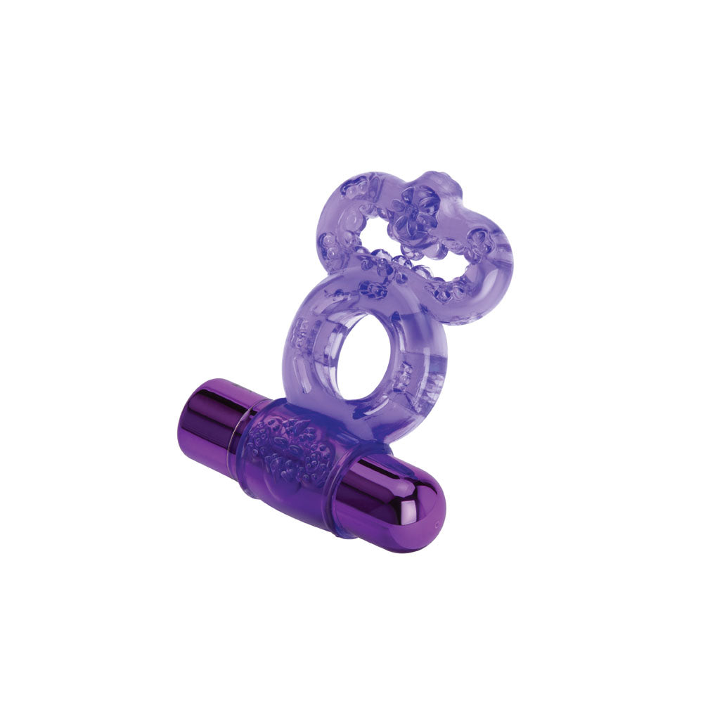 Bodywand Rechargeable Duo Ring - Purple USB Rechargable Vibrating Cock Ring Bodywand