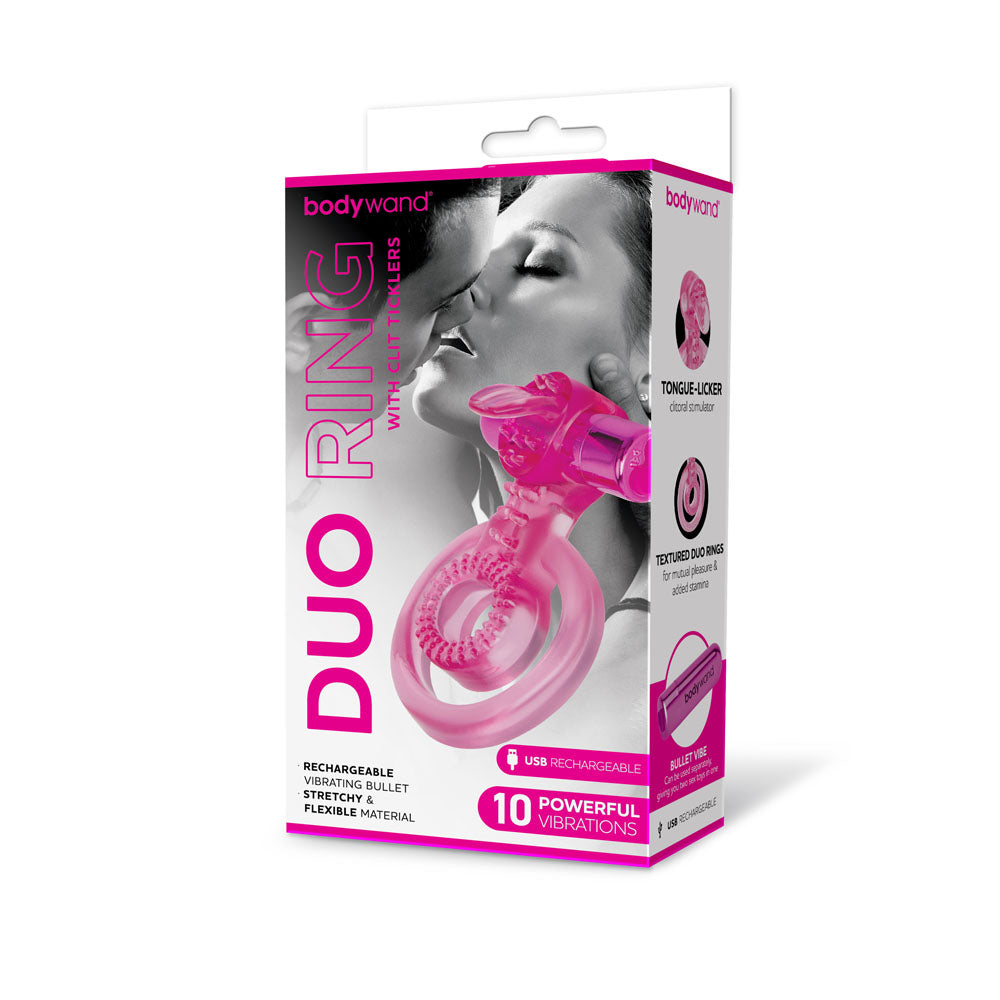 Bodywand Rechargeable Duo Ring with Clit Tickler - Club X