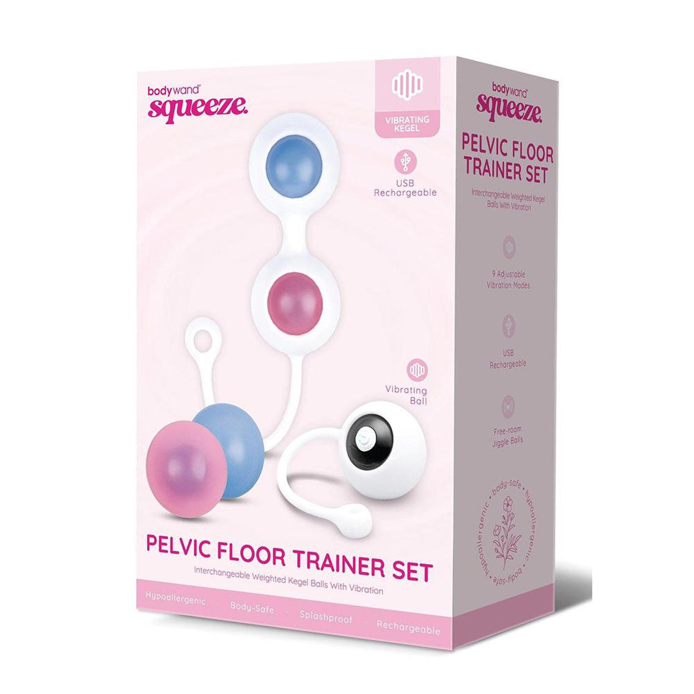 Bodywand Squeeze Pelvic Floor Trainer Set - USB Rechargeable Weighted Vibrating Kegel Set Bodywand