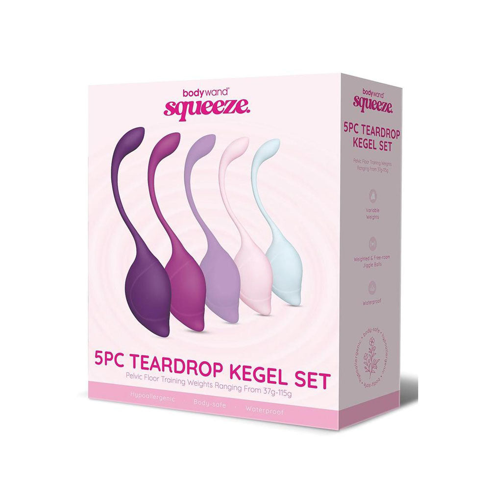 Bodywand Squeeze 5pc Teardrop Kegel Set - Weighted Kegel Set - 5 Piece Kit Bodywand