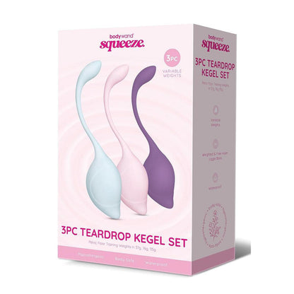 Bodywand Squeeze 3pc Teardrop Kegel Set - Weighted Kegel Set - 3 Piece Kit Bodywand