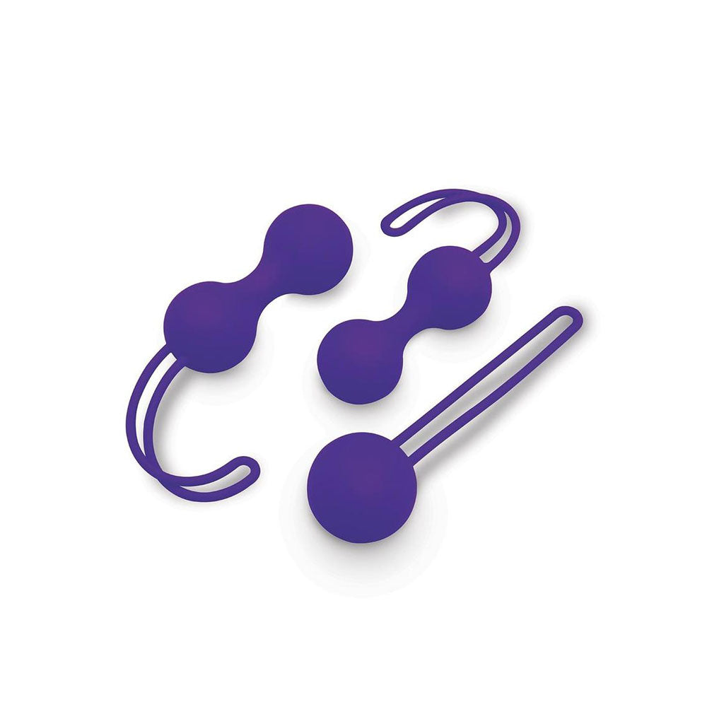 Bodywand Squeeze 3pc Kegel Training Set - Purple Weighted Kegel Ball Set - 3 Piece Kit Bodywand