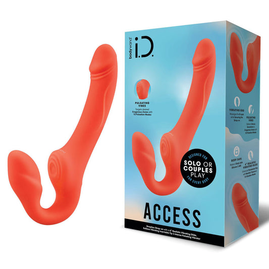 Bodywand ID Access Strapless Strap-On - Orange 15.2 cm USB Rechargeable Strapless Strap-On Orange - Club X