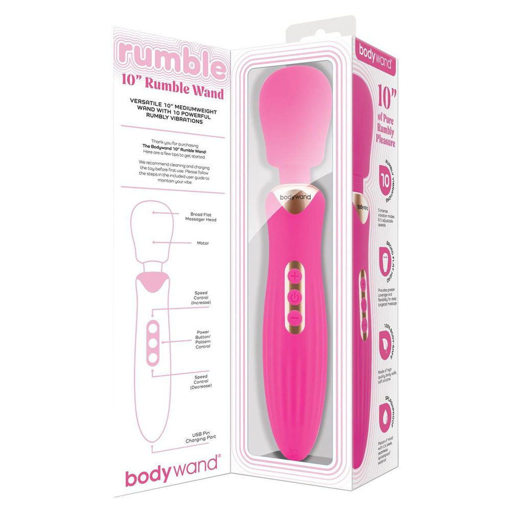 Bodywand RUMBLE WAND 10 Inch - Hot Pink 24 cm USB Rechargeable Massage Wand Bodywand