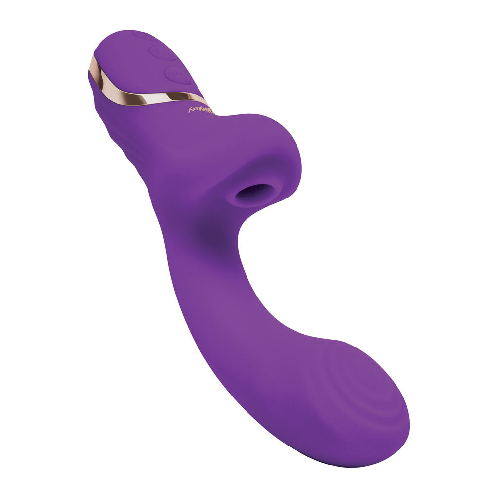 Bodywand G-Play Dual Stimulator Squirt Trainer - Purple 22 cm USB Rechargeable Rabbit Vibrator with Air Pulsation Bodywand