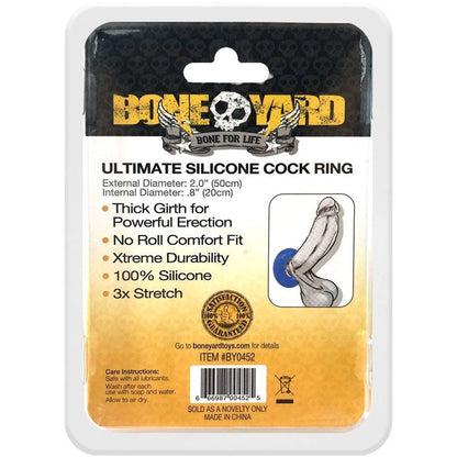 Boneyard Ultimate Silicone Cock Ring Blue - Blue 50mm Cock Ring Boneyard