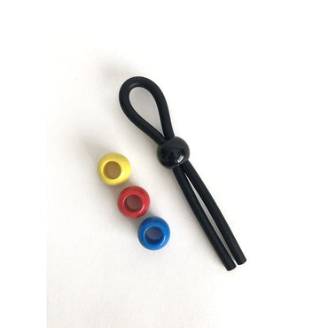Boneyard Cock Leash Single - Black Adjustable Cock Lasso Ring Boneyard