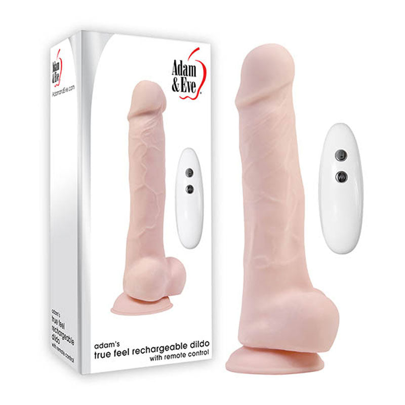 Adam & Eve Adam's True Feel Rechargeable Dildo - Flesh 17.8 cm (7'') USB Rechargeable Vibrating Dong Adam & Eve