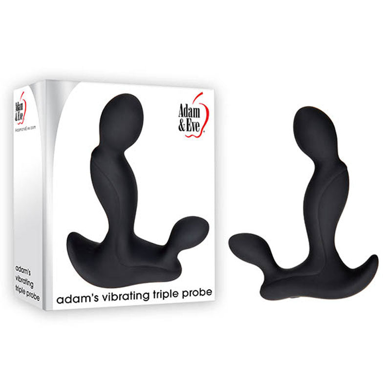 Adam & Eve Adam's Vibrating Triple Probe - Black USB Rechargeable Prostate Massager Adam & Eve