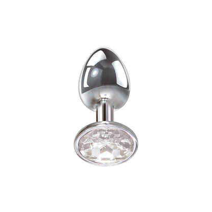 Adam & Eve Clear Gem Anal Plug - Small - Metallic 7.1 cm Small Butt Plug with Clear Gem Base Adam & Eve