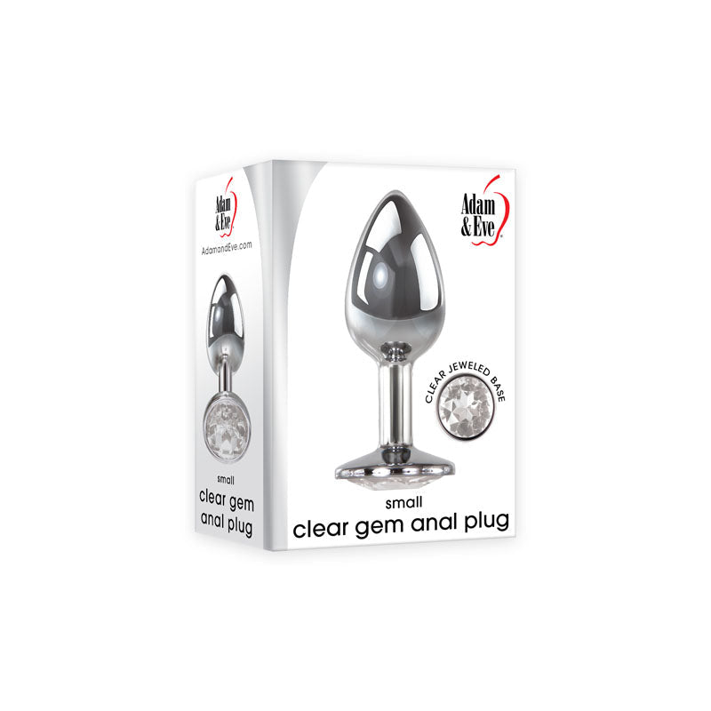 Adam & Eve Clear Gem Anal Plug - Small - Metallic 7.1 cm Small Butt Plug with Clear Gem Base Adam & Eve