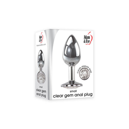 Adam & Eve Clear Gem Anal Plug - Small - Metallic 7.1 cm Small Butt Plug with Clear Gem Base Adam & Eve