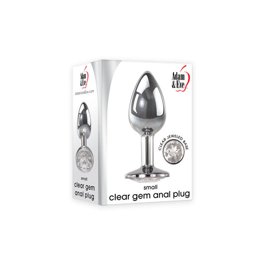 Adam & Eve Clear Gem Anal Plug - Small - Metallic 7.1 cm Small Butt Plug with Clear Gem Base Adam & Eve