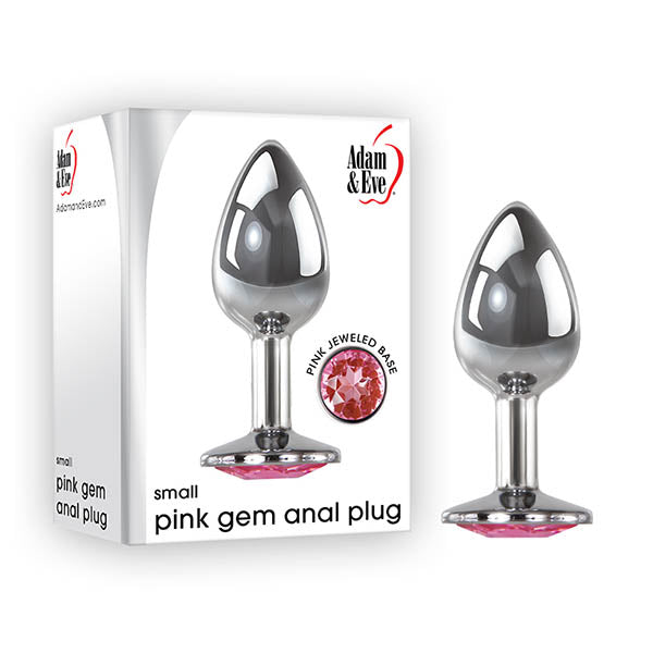 Adam & Eve Pink Gem Anal Plug - Small - Silver Small 7.1 cm Metal Butt Plug with Pink Gem Adam & Eve