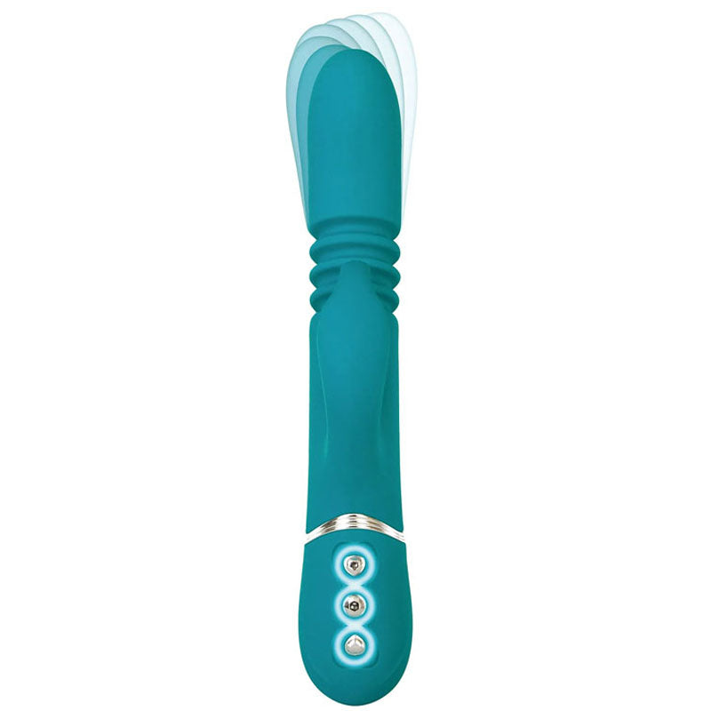 Adam & Eve Eve's Rechargeable Thrusting Rabbit - Green 22.9 cm (9'') USB Rechargeable Thrusting Rabbit Vibrator Adam & Eve